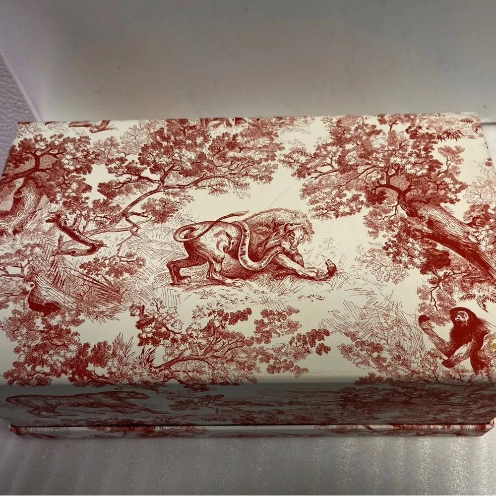 Dior Red Toile De Jouy Gift Box Dior Limited Edition Storage Box Dior Ribbon